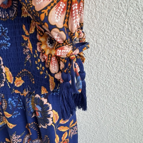 Avenue Floral Maxi Dress V-Neck Cobalt Multicolored Womens 26/28 Cottage Boho - Picture 5 of 8